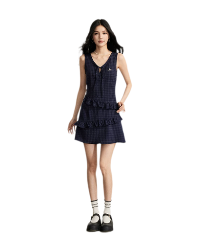 Ruffled Plaid Cami Dress