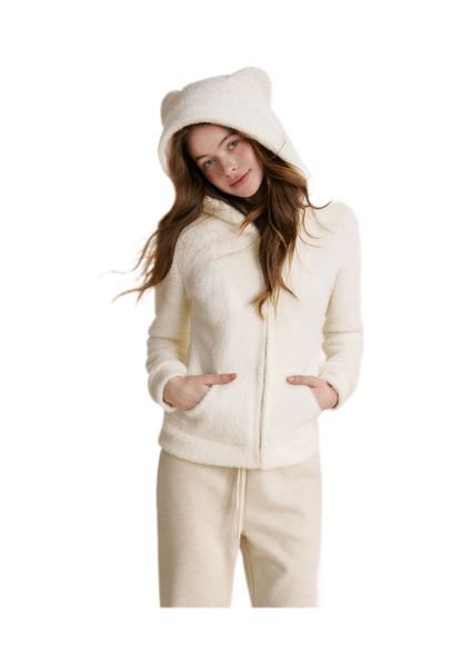 Eco Plush Bear-Ear Hoodie