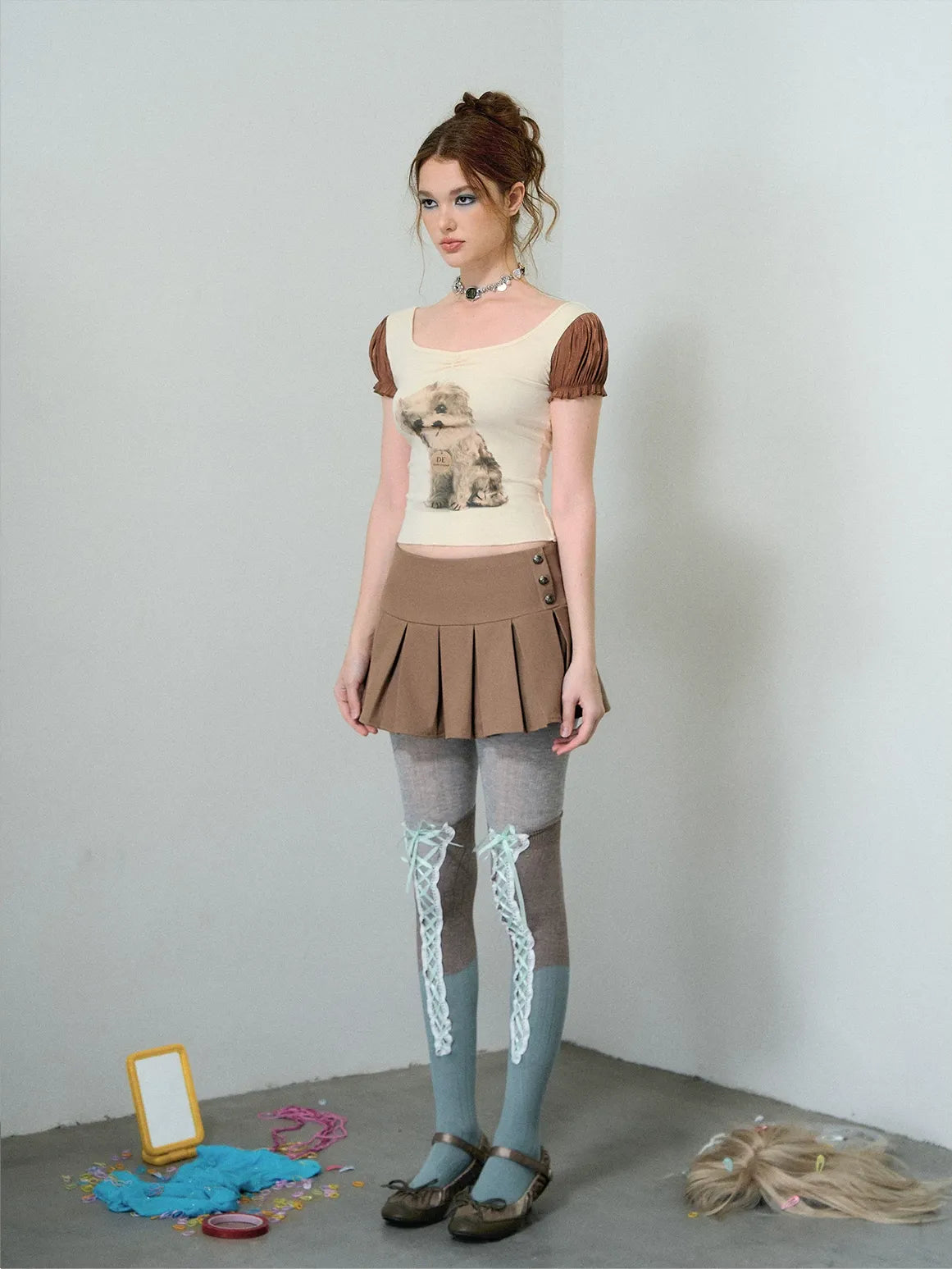 Knitted Square Neck Tee