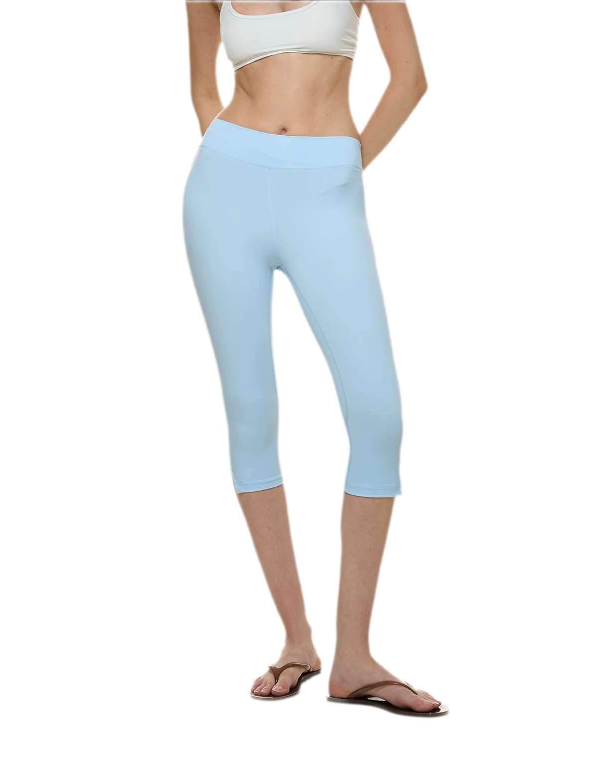 Bare-Feel Slit Capri Pants