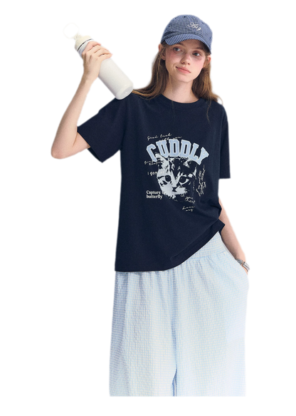 Cat Print Relaxed T-Shirt