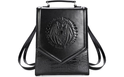 Wandelbarer Rucksack mit geprägter Fledermaus