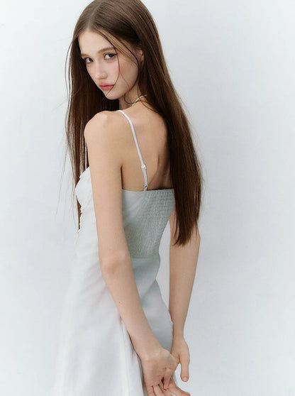French Style Bow Tie Waist A-Line Dress
