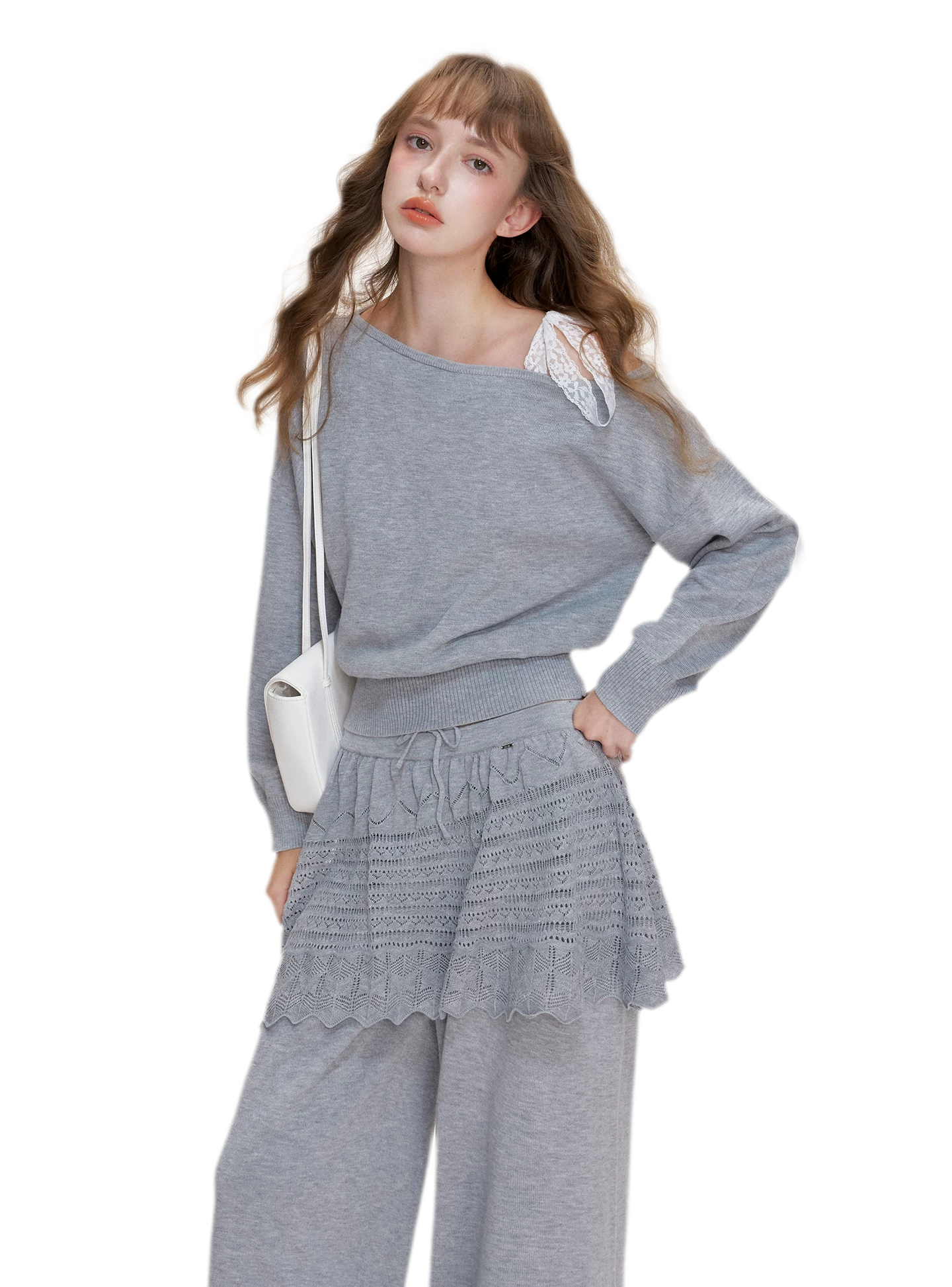 Wool Blend Asymmetric Knit Set