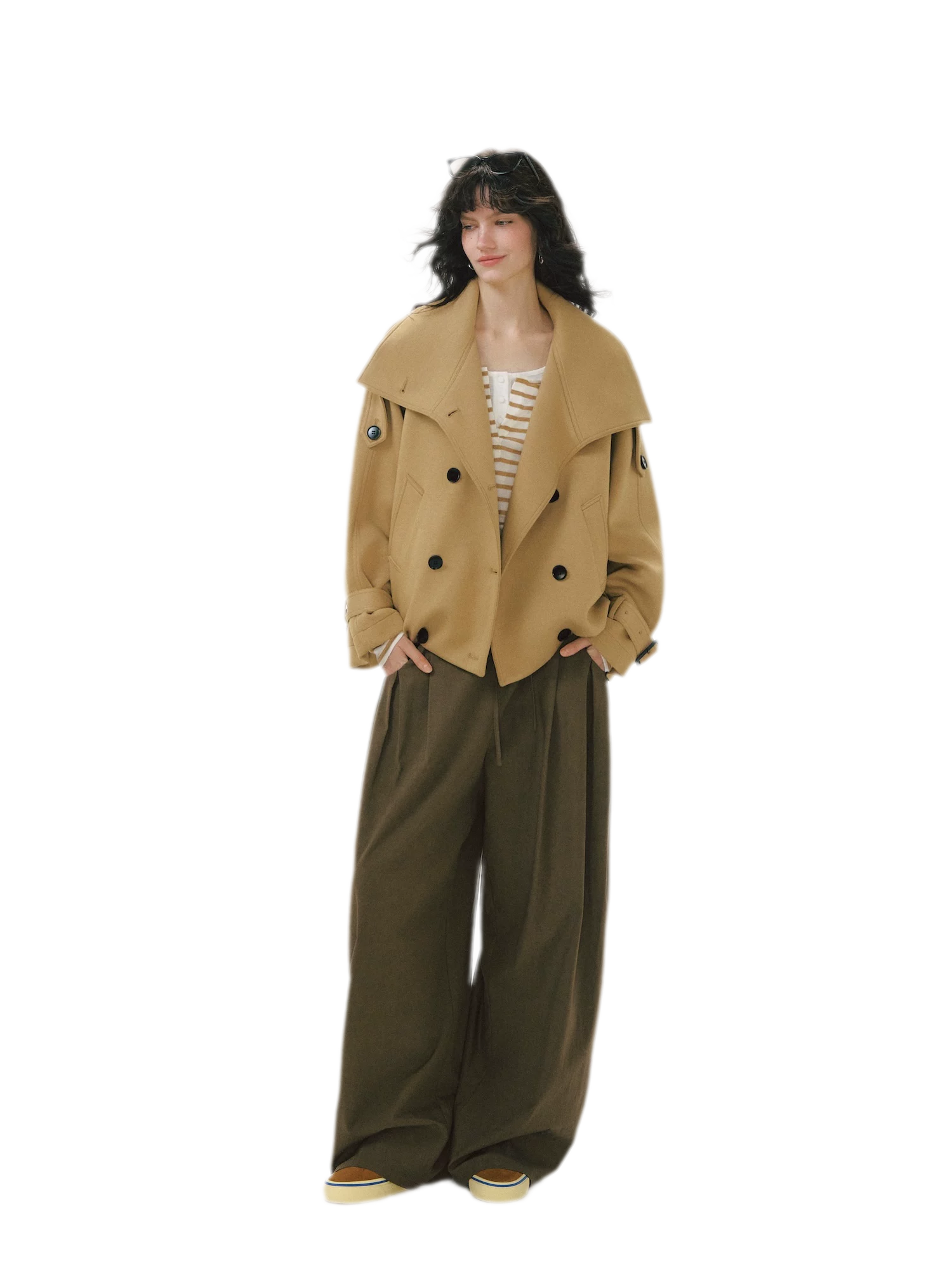 Heathered Cropped Oversized Jacket