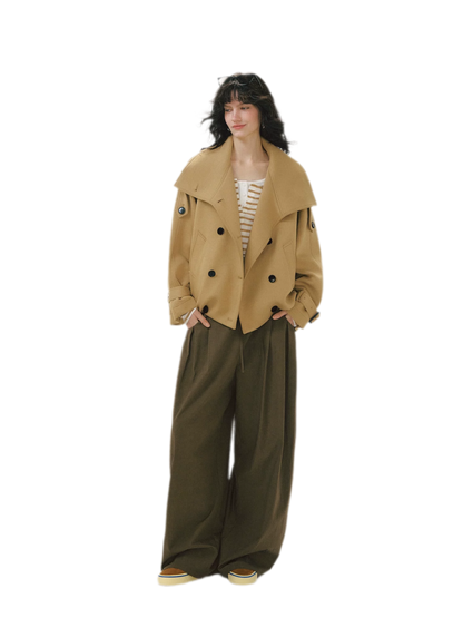 Heathered Cropped Oversized Jacket