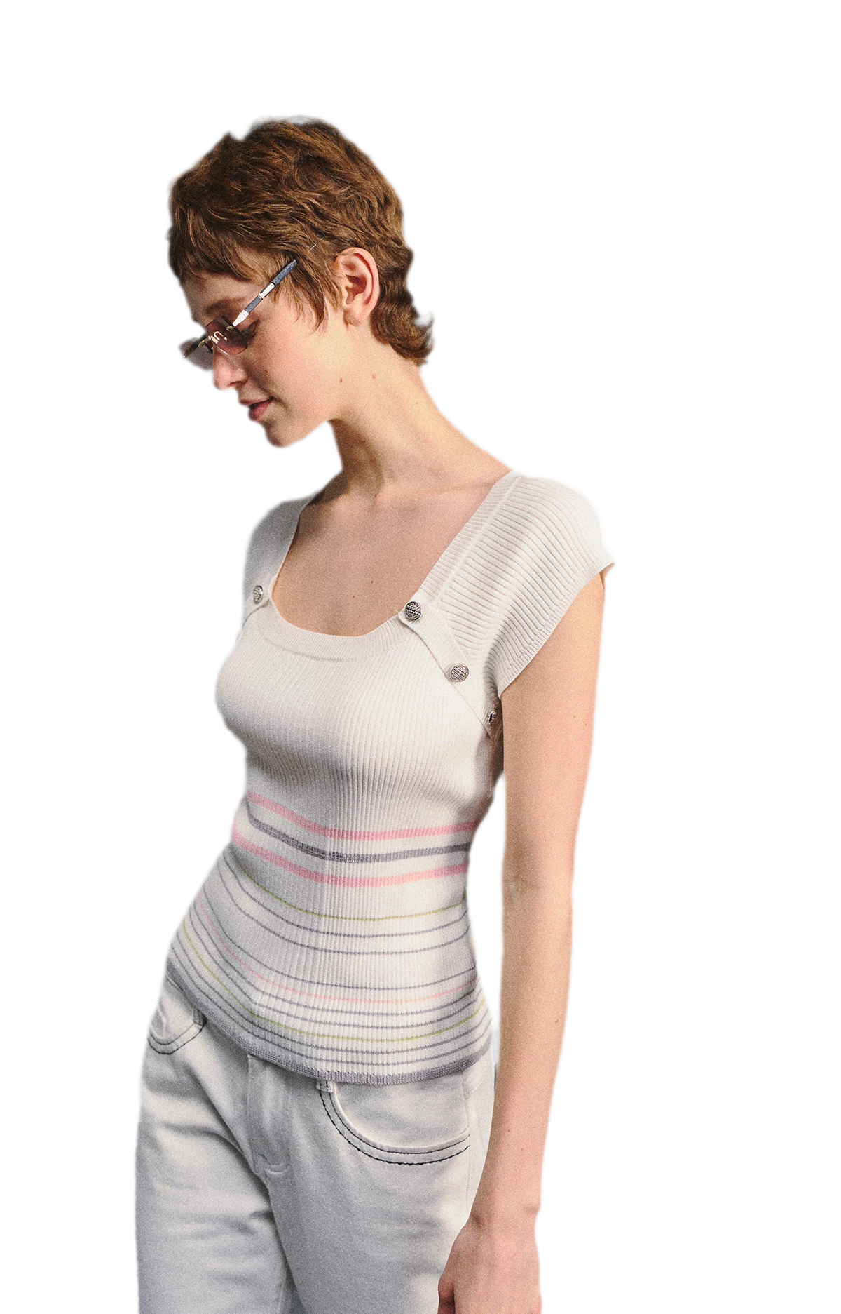 Raglan Stripe Slim Top