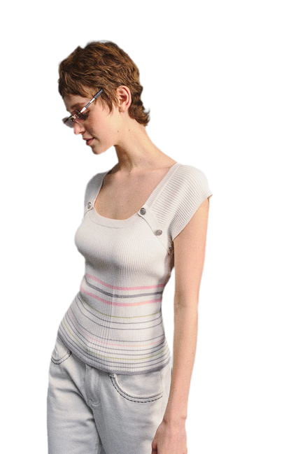 Raglan Stripe Slim Top