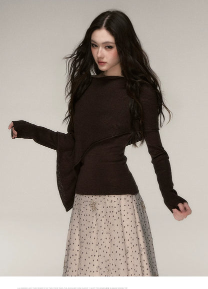 Stretch Shawl Cape Sweater