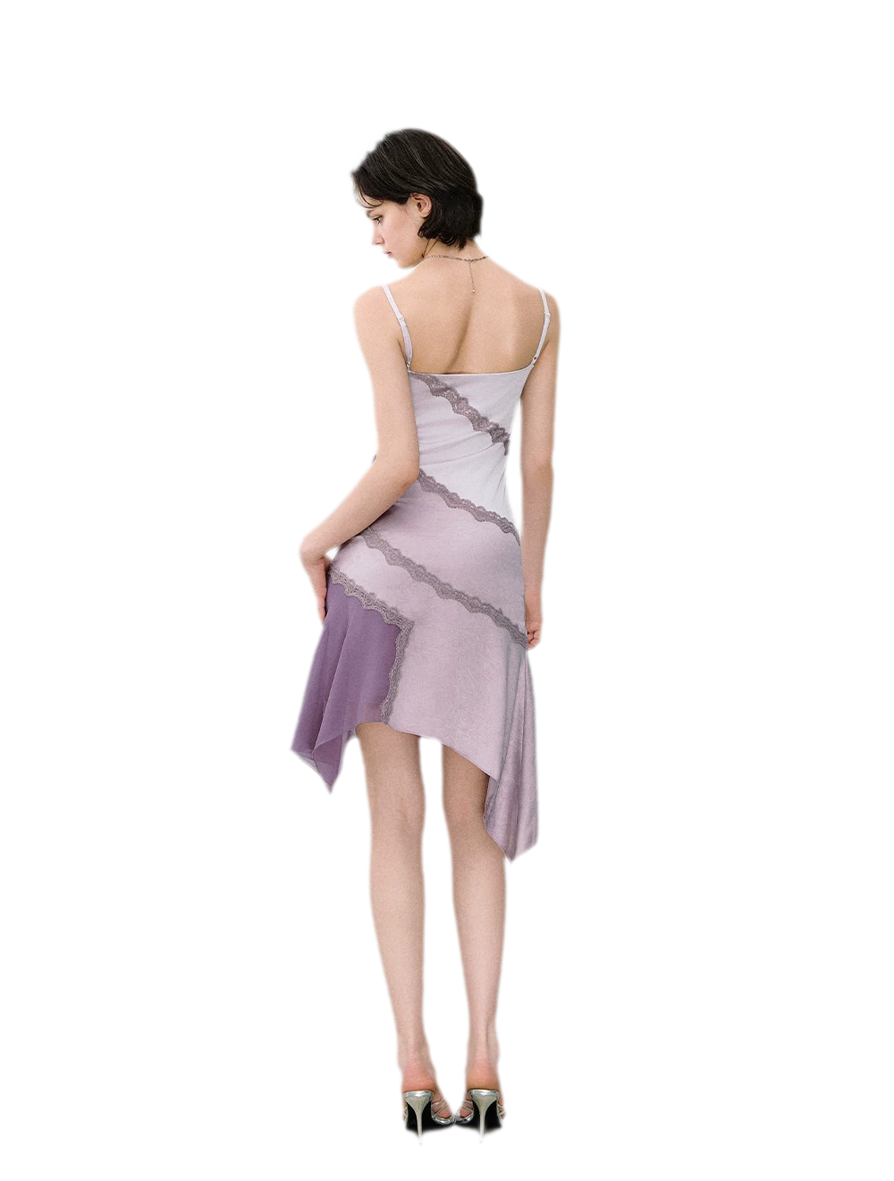 Asymmetric Satin Cami Dress