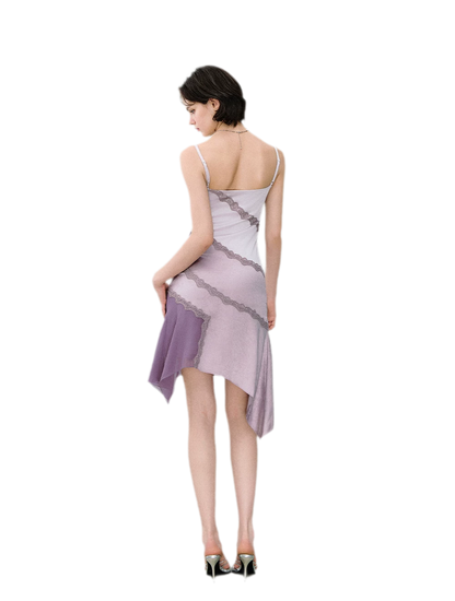 Asymmetric Satin Cami Dress