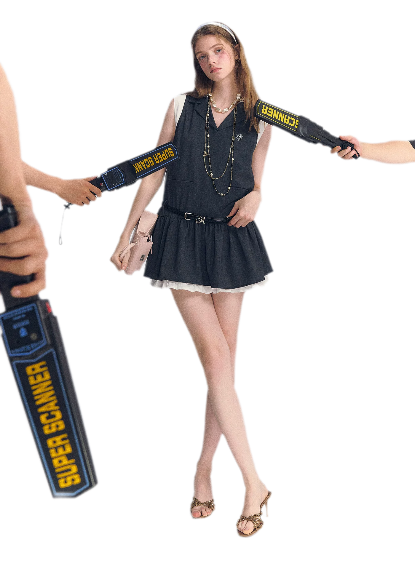 Contrast Collar Cami Dress