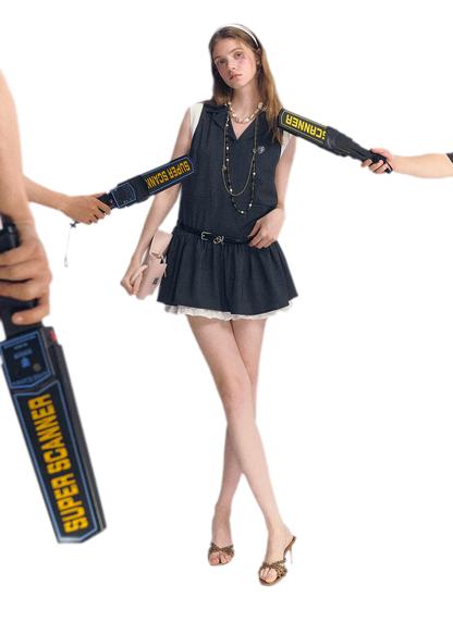 Contrast Collar Cami Dress