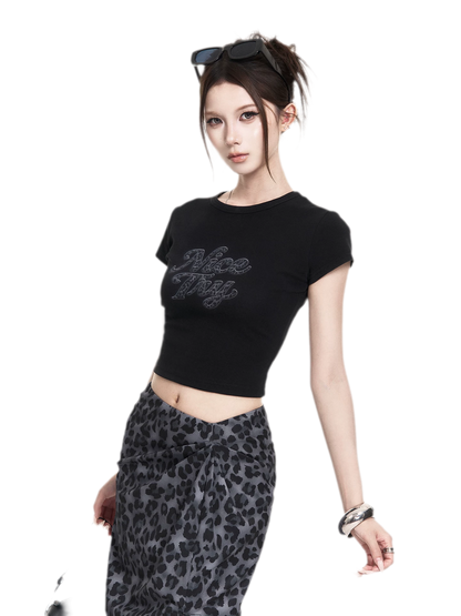 Leopard Tee Skirt Set