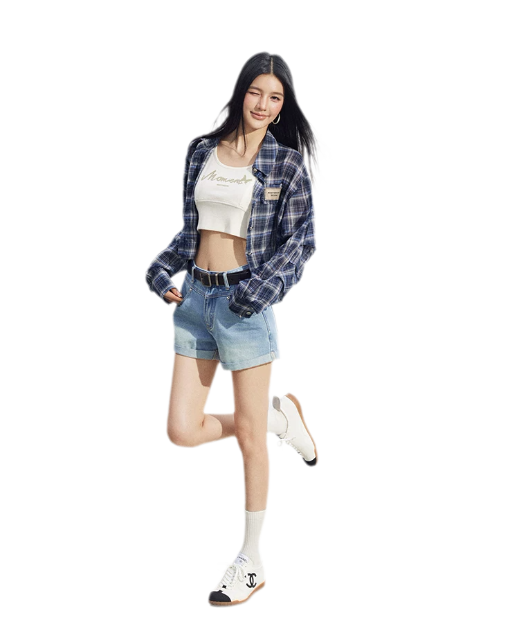 Cropped Plaid Sun Shirt