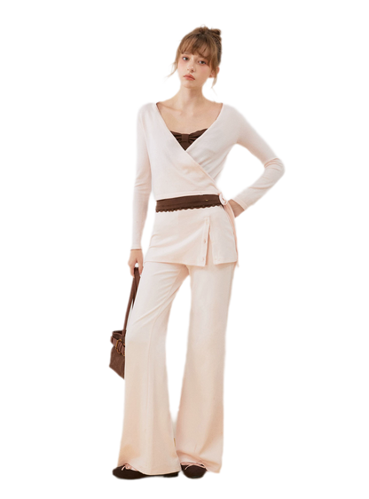 Silk Wool Wrap Knit Top