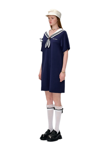 Sailor Collar T-Shirt Dress