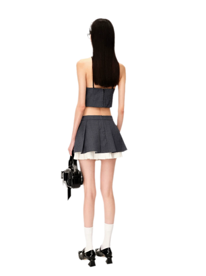 Wide Pleated A-Line Skirt