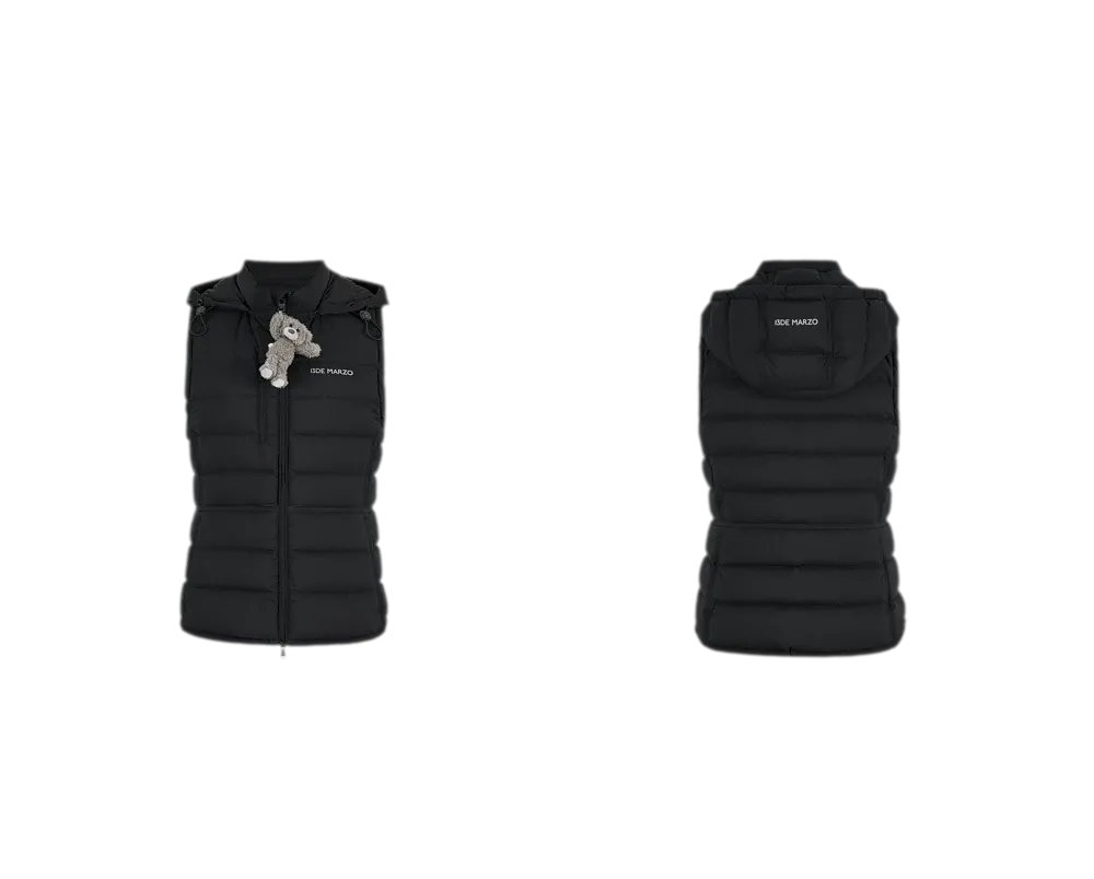 Cinched Hooded Quilted Down Vest
