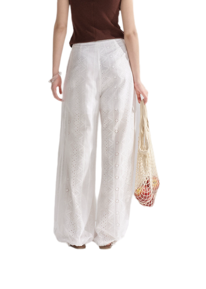 Sheer Eyelet Lantern Pants