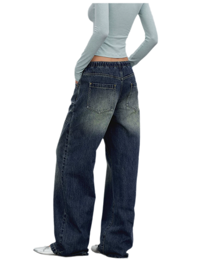 Vintage Wash Wide-Leg Jeans