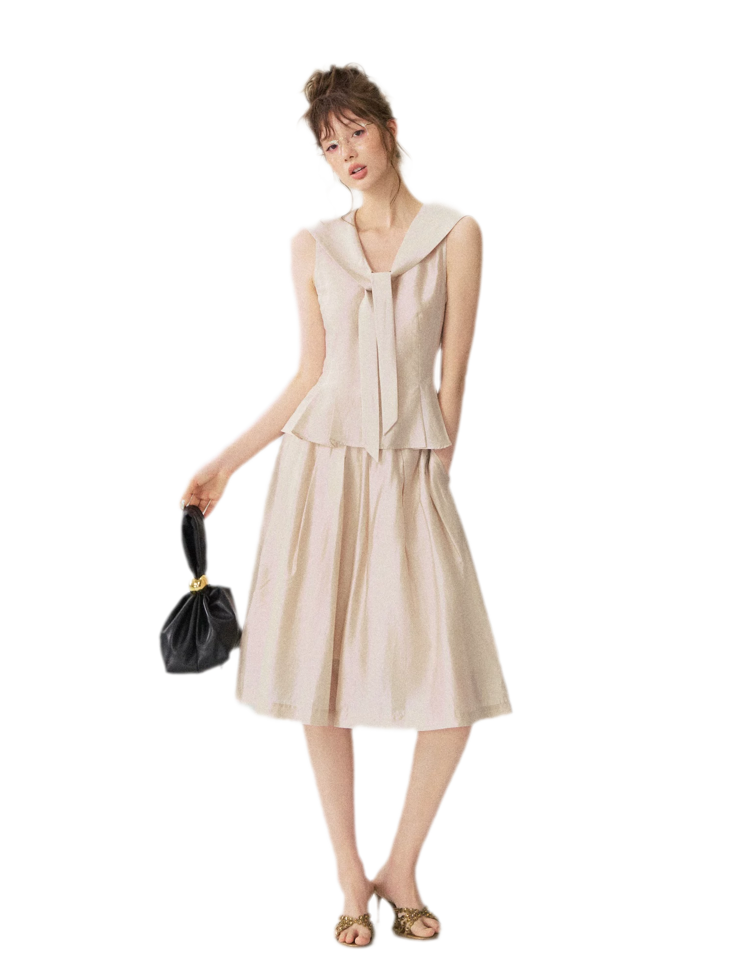 Sailor Collar Blouse Culottes