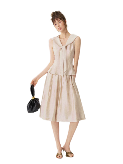 Sailor Collar Blouse Culottes