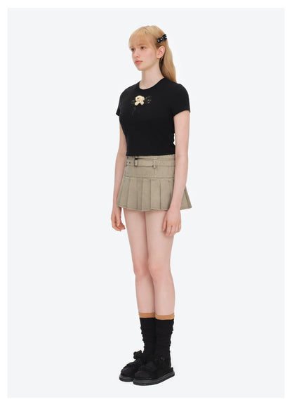 Spring/Summer 2026 Lace Bow Short Sleeve T-shirt