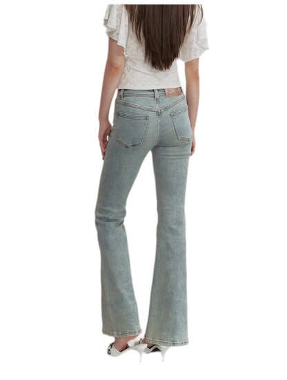Vintage Wash Micro-Flare Jeans
