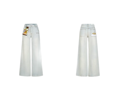 Shimmer Straight-Leg Denim Jeans