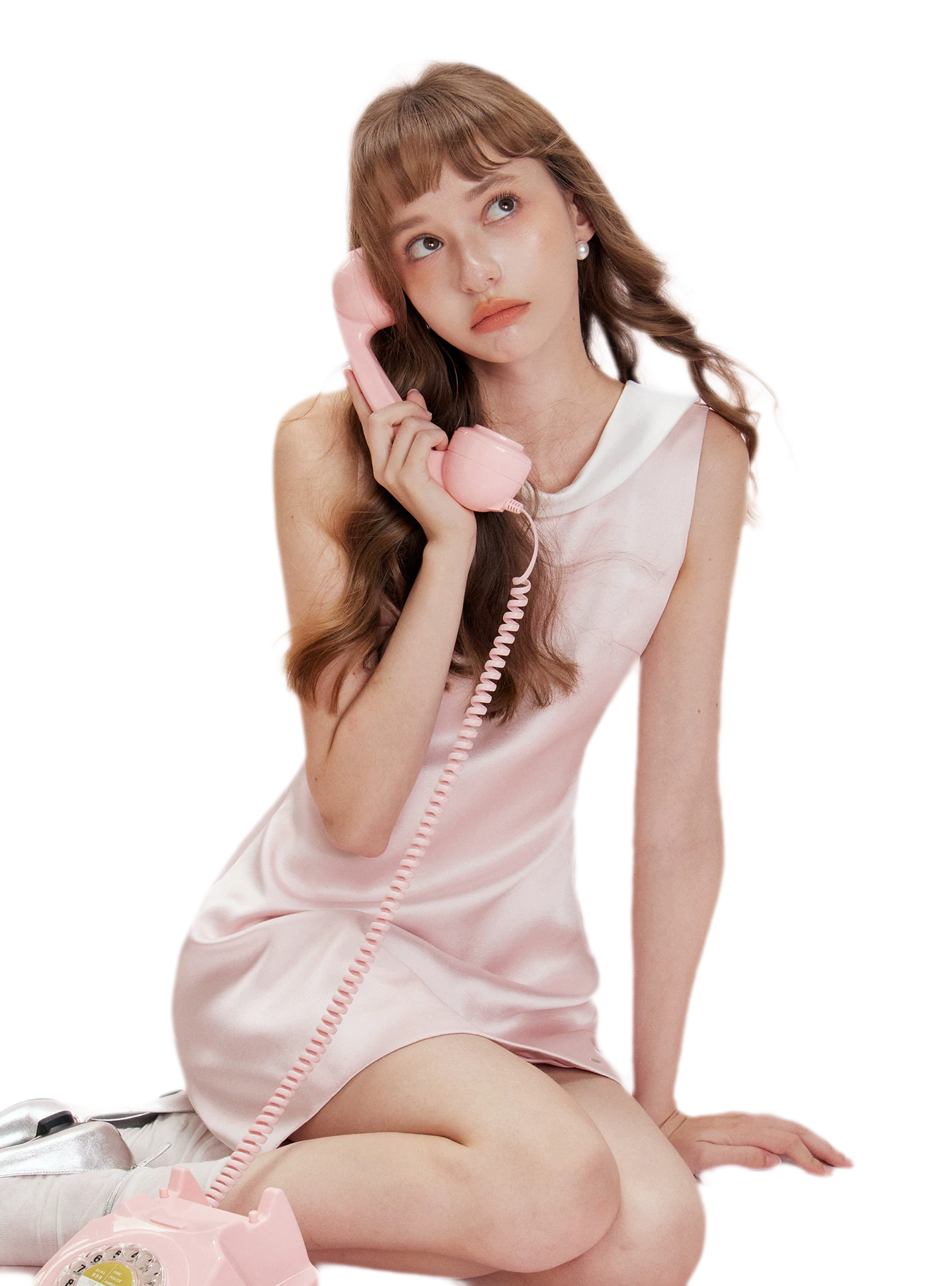 Satin Open-Back Bow Dress