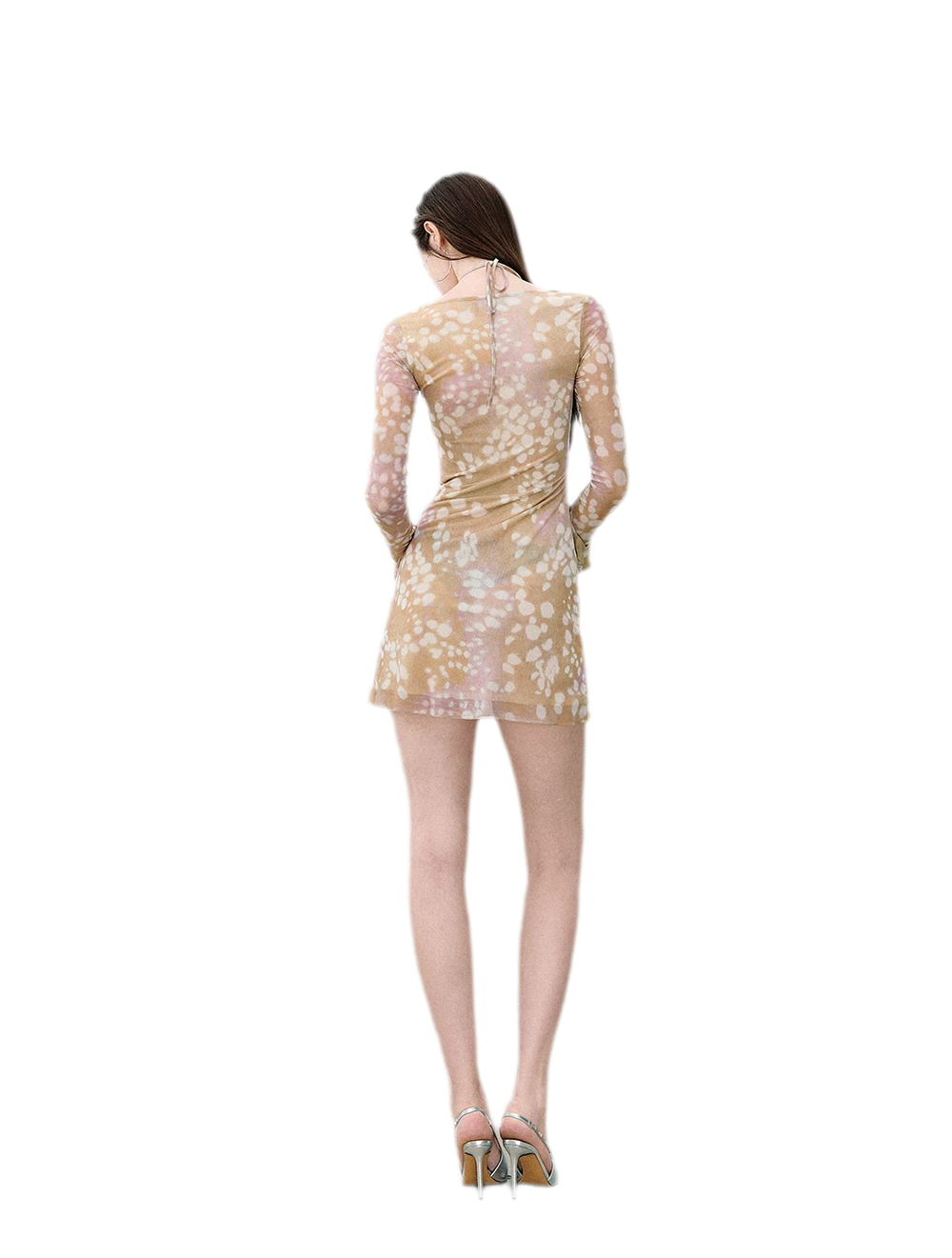 Deer Print Lace Halter Dress