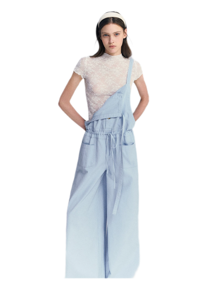 Lace Mesh Mock Neck Top