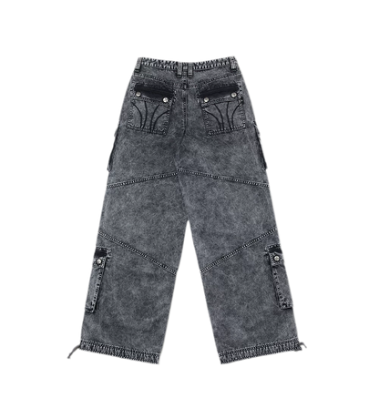 Retro Workwear Wide-Leg Pants