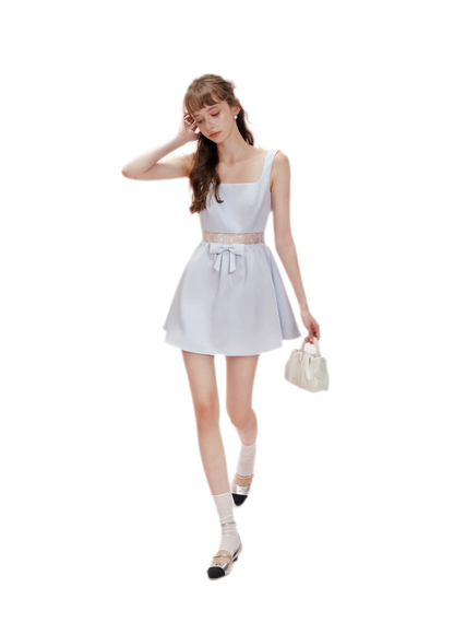 Lace Waist Satin Dress