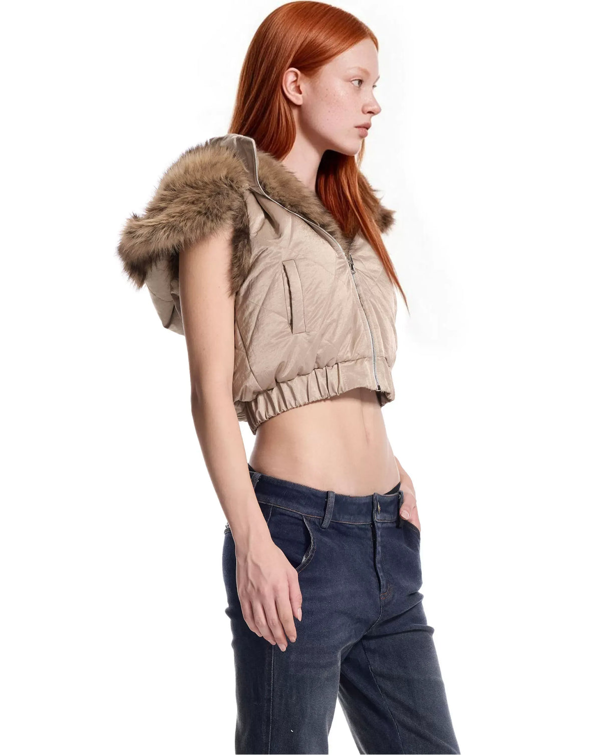 Reversible Quilted Fur Vest