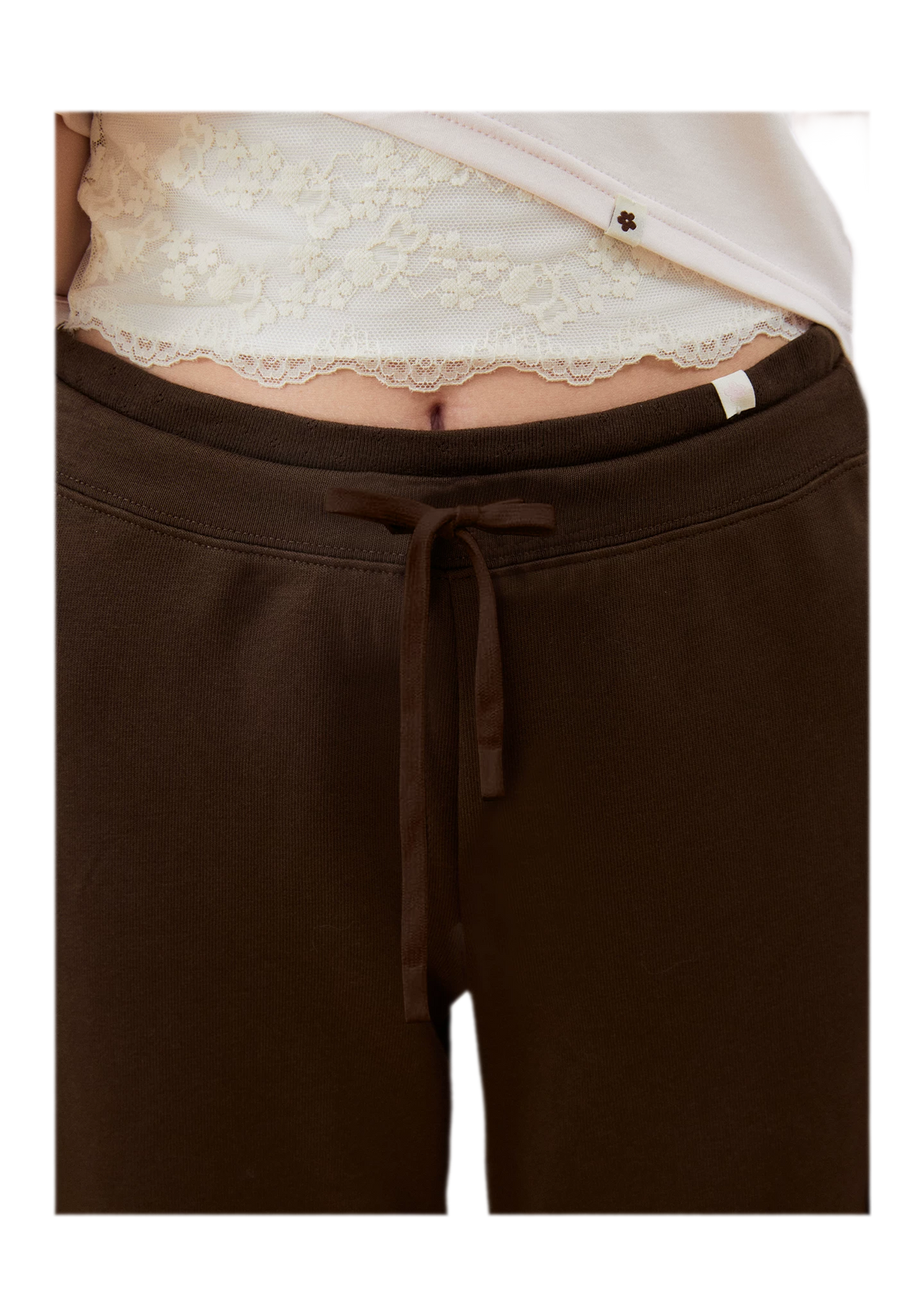 Strukturierte Sweatpants mit Kordelzug und weitem Bein