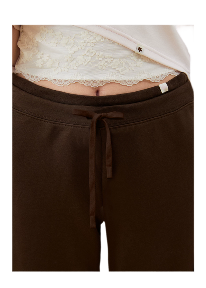 Strukturierte Sweatpants mit Kordelzug und weitem Bein