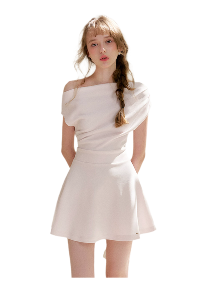 Romantic French Off-Shoulder Short Dress