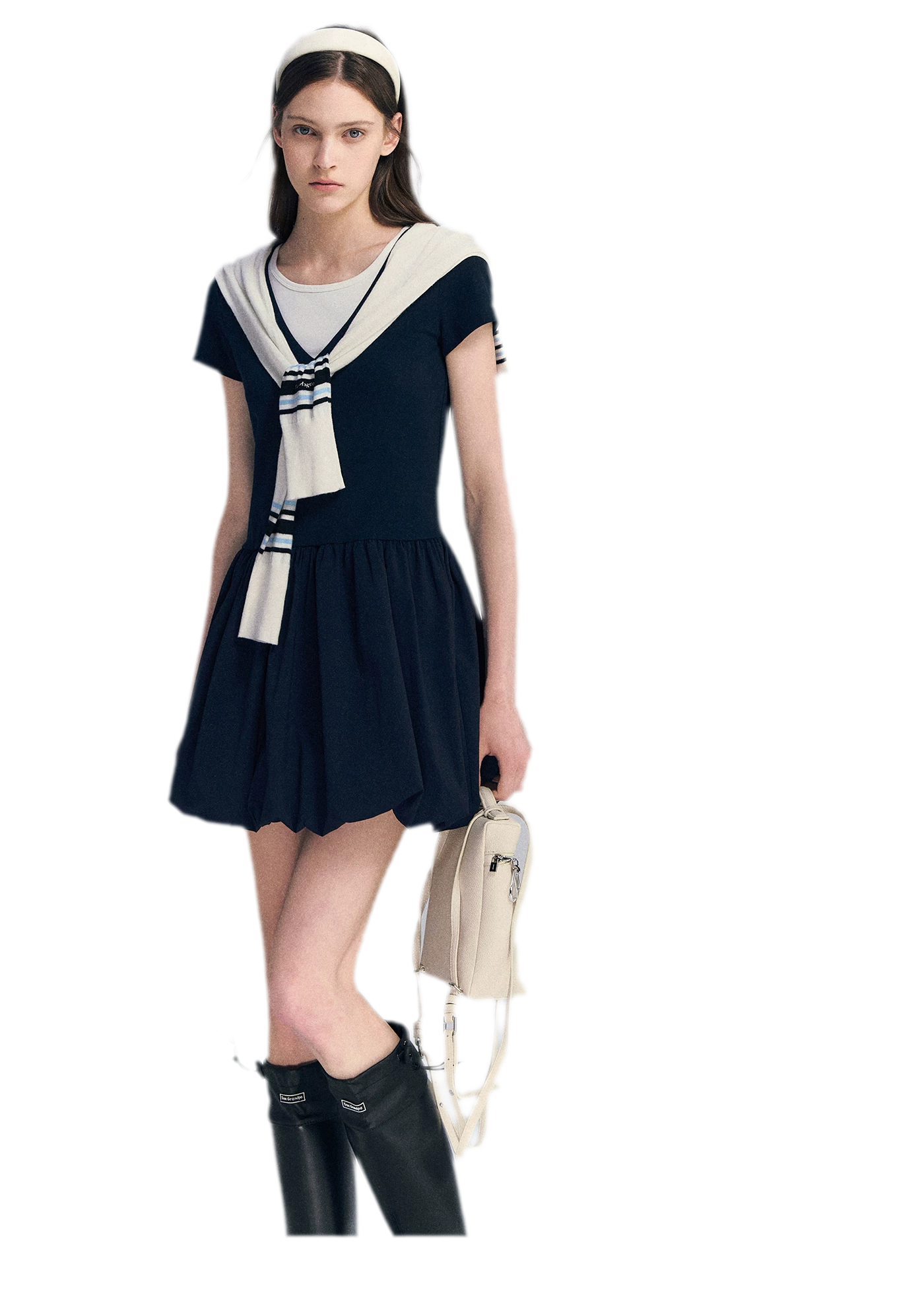 Contrast Trim Bubble Dress