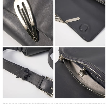 Sheep-Grain PU Flap Bag