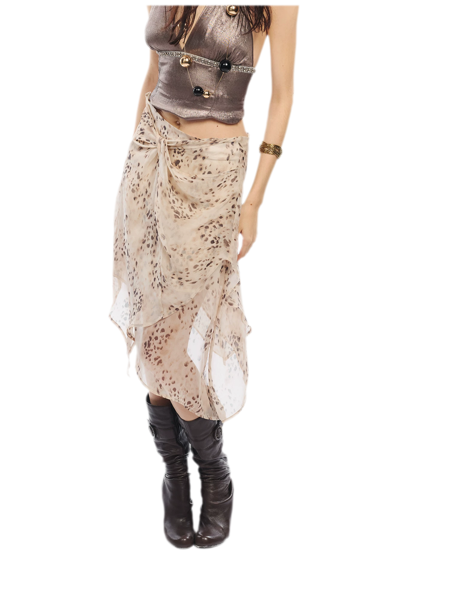 Leopard Mesh Skirt