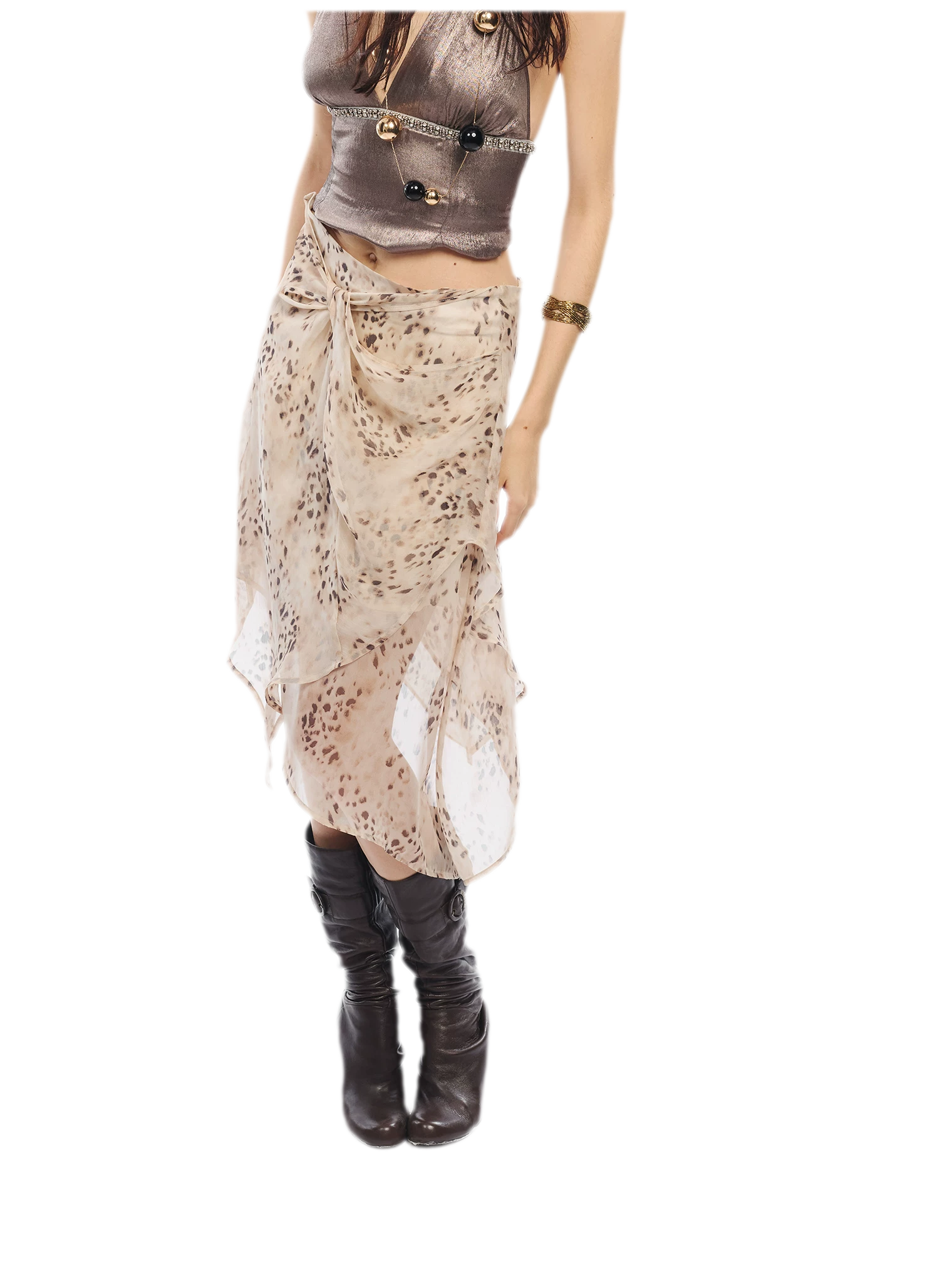 Leopard Mesh Skirt