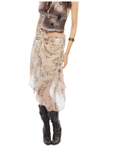 Leopard Mesh Skirt