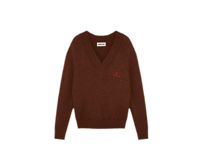 Wool Ribbed V-Neck Sweater