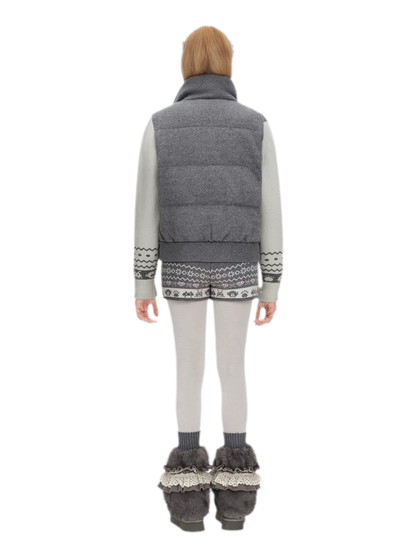 Fair Isle Cropped Down Jacket