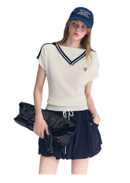 Contrast Trim Knit Top