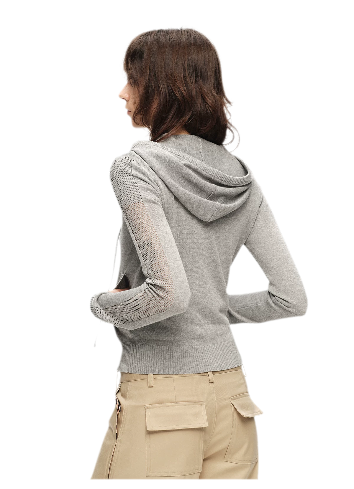 Viscose Honeycomb Hooded Cardigan