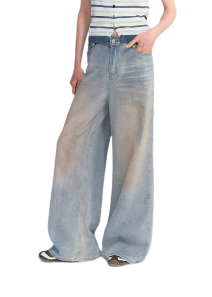 Sequin Wide-Leg Jeans