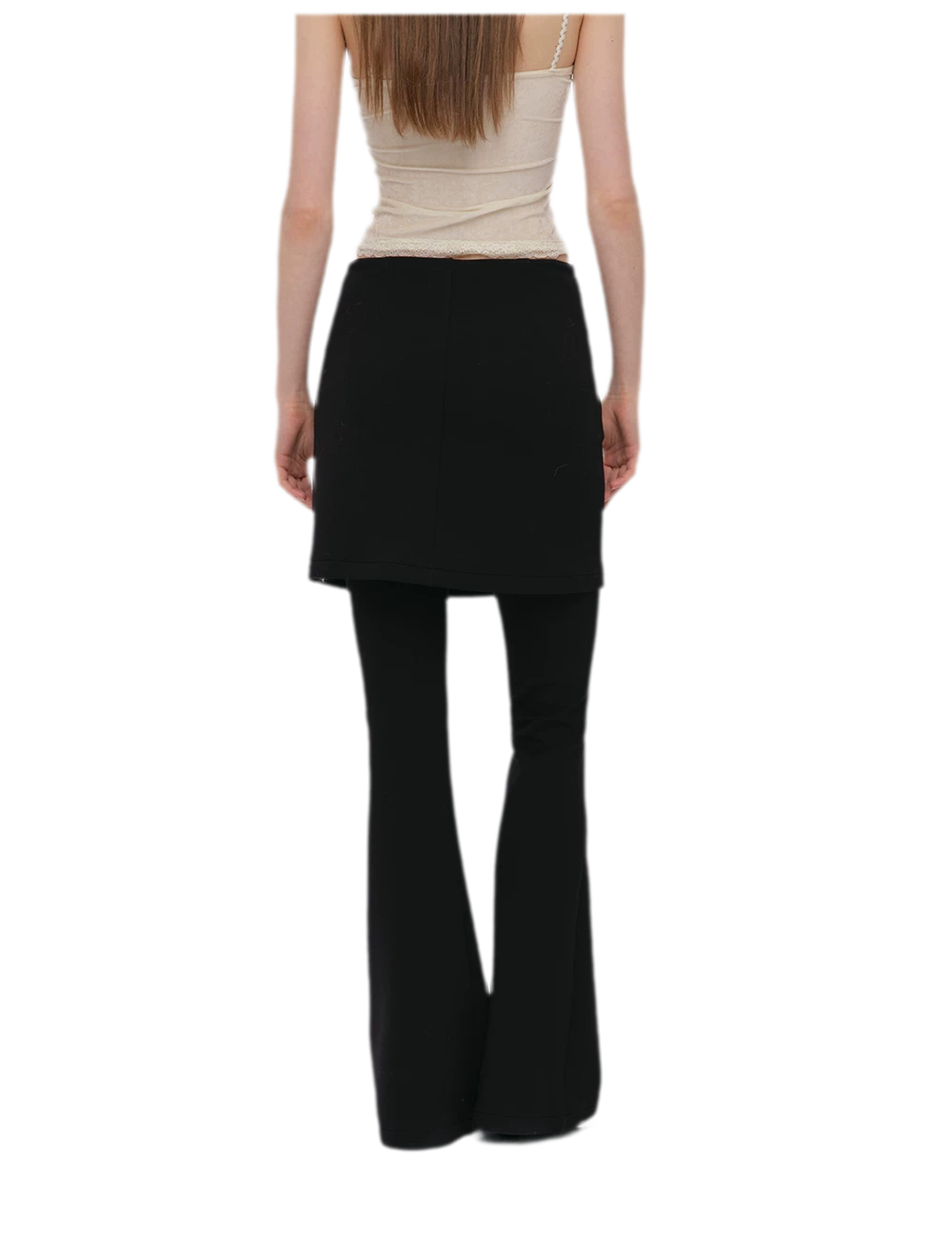 Layered Skirt Flare Pants